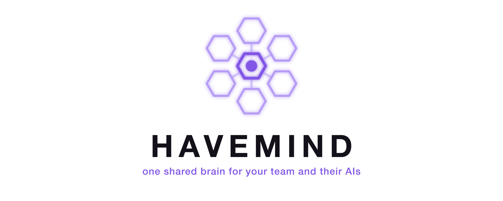 Havemind banner: a purple hexagon hive