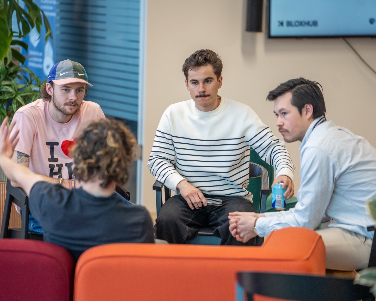 Team Klaudiush brainstorming and working at BLOXHUB Copenhagen